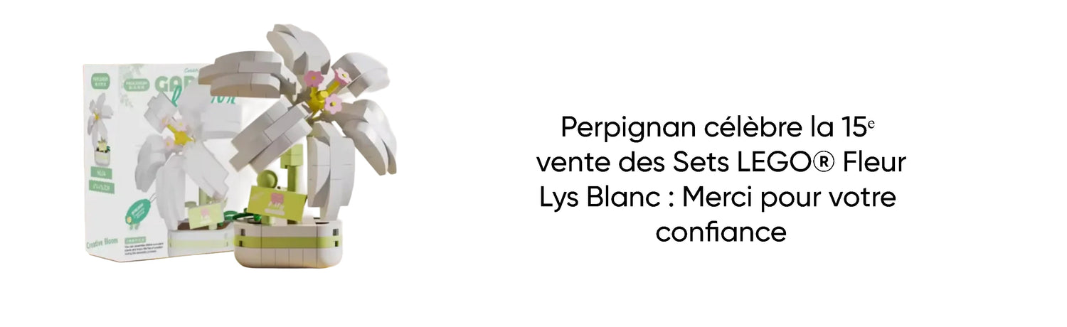 Perpignan célèbre la 15ᵉ vente des Sets LEGO® Fleur Lys Blanc : Merci pour votre confiance