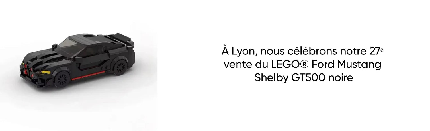À Lyon, nous célébrons notre 27ᵉ vente du LEGO® Ford Mustang Shelby GT500 noire