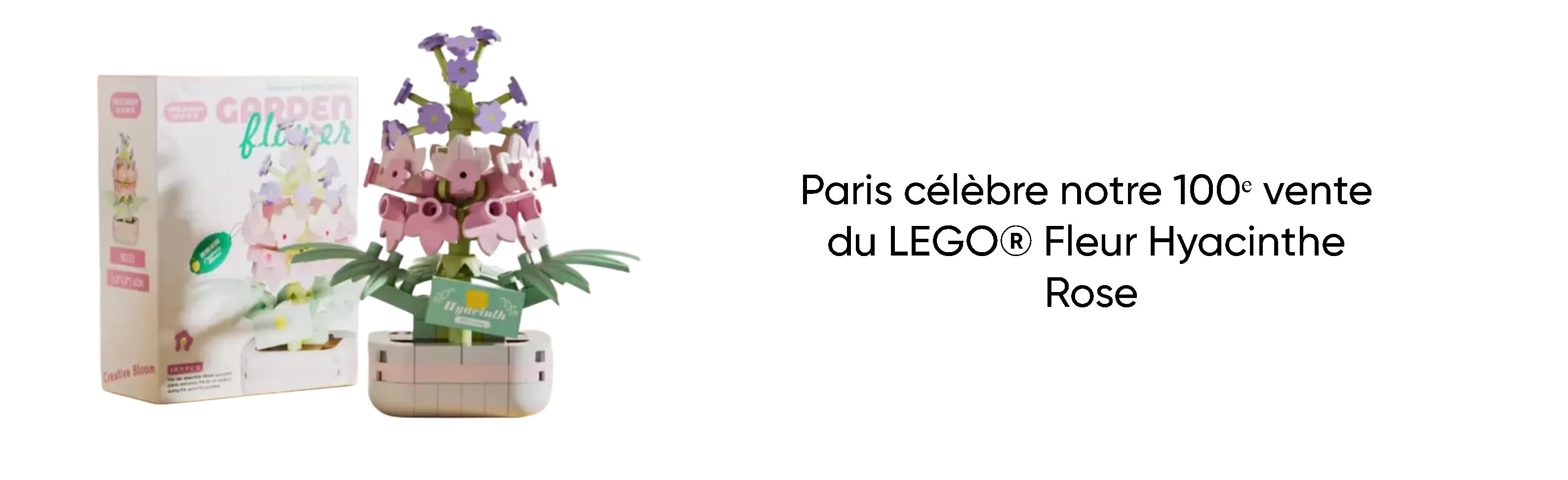 Paris célèbre notre 100ᵉ vente du LEGO® Fleur Hyacinthe Rose