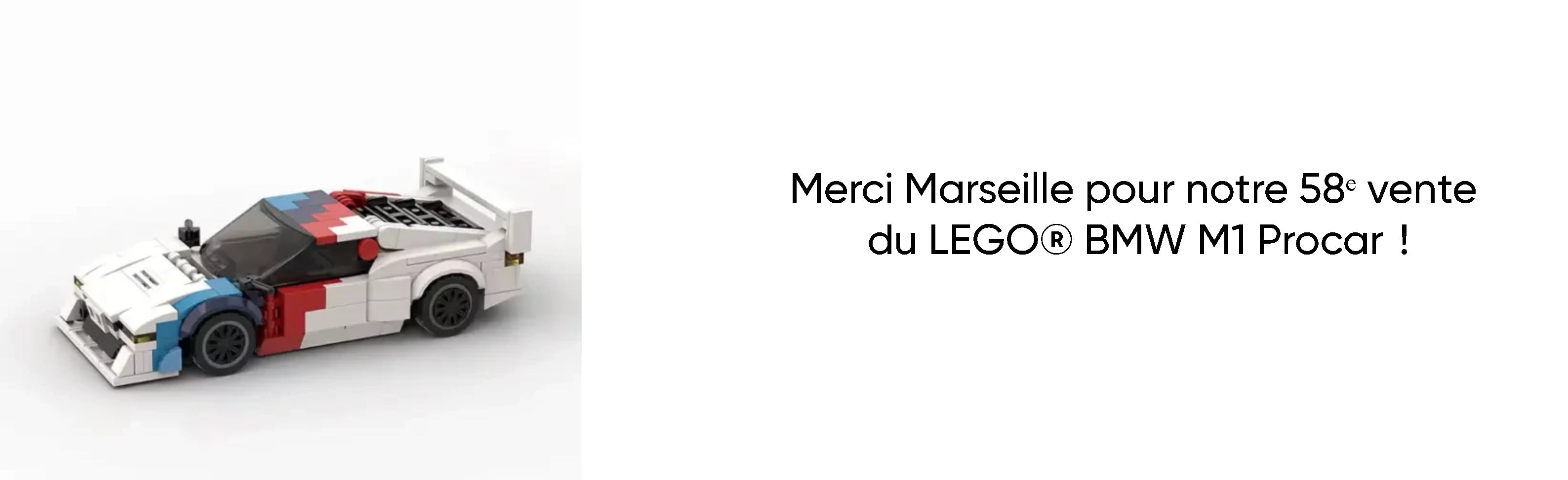 Merci Marseille pour notre 58ᵉ vente du LEGO® BMW M1 Procar  !