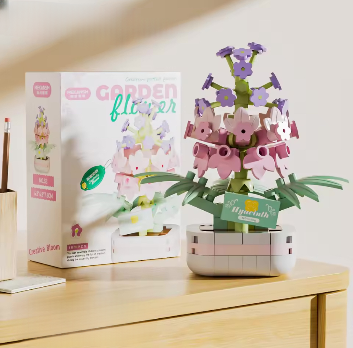 LEGO – FLEUR HYACINTHE ROSE À CONSTRUIRE
