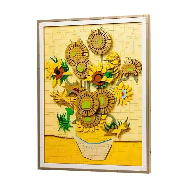 Les Tournesols de Van Gogh en briques LEGO® – Tableau mural à construire